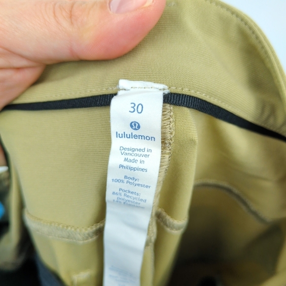 Lululemon ABC Pant Classic 32" Men's 30 Beige Tan Warpstreme Material Activewear - Picture 8 of 12